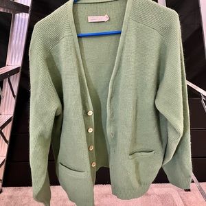 Green acrylic cardigan